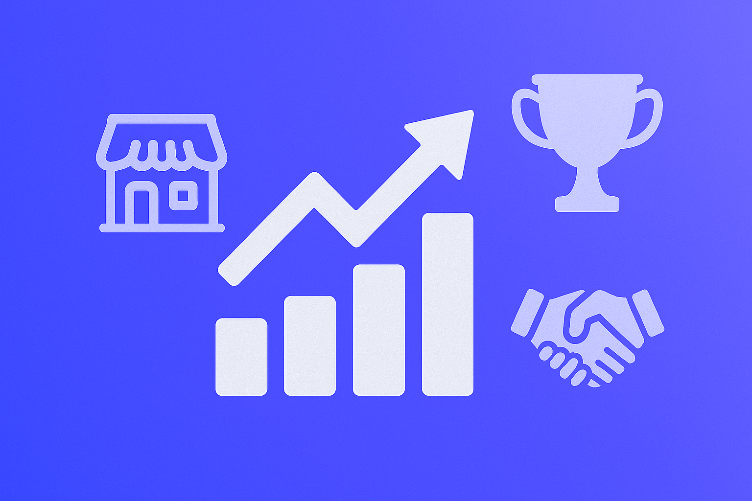 Imagen ilustrativa de un pequeño negocio con un gráfico de ingresos en crecimiento